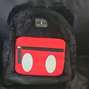 Black and Red Mickey Mouse Backpack And Wallet Set